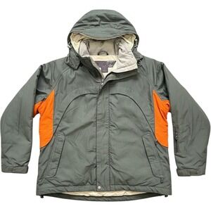 Cyclone Hydromatic DLX Mens XL‎ Ski Jacket Olive Green Orange Ripstop Hooded